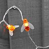 5m Outdoor Battery Bee Fairy Lights, Warm White LEDs, Clear Cable