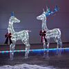 Outdoor Iridescent Stag & Reindeer Christmas Figure Set
