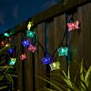 Solar Multi Function Butterfly Fairy Lights, 50 Multi Colour LEDs, 5m