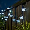 5m Indoor & Outdoor Battery Butterfly Fairy Lights, Green Cable