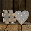 Wooden 'Hashtag' Battery Light Up Circus Letter, Warm White LEDs, 16cm