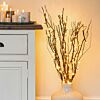 5 Decorative Brown Willow Twig Lights, 50 Warm White LEDs