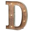 Wood & Metal 'D' Battery Light Up Circus Letter, 41cm