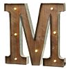 Wood & Metal 'M' Battery Light Up Circus Letter, 41cm