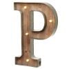 Wood & Metal 'P' Battery Light Up Circus Letter, 41cm