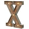 Wood & Metal 'X' Battery Light Up Circus Letter, 41cm