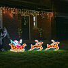 2.2m Outdoor Santa with Sleigh and Reindeer Tinsel Christmas Silhouette, 526 Multi Colour LEDs