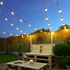 ConnectPro® Festoon Lights, Connectable, G50 Warm White Filament Effect LEDs, Clear Bulbs, Black Rubber Cable