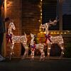 Outdoor Rose Gold Christmas Reindeer Figure Family
