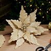 68cm Glitter Poinsettia Christmas Tree Decoration, 4 Pack