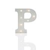 Alphabet 'P' Marquee Battery Light Up Circus Letter, Warm White LEDs, 16cm