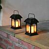 Solar Powered Flickering LED Candle Lantern, 2 Pack