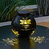 Outdoor Battery Black Metal Bee Lantern, White & Colour Changing LEDs