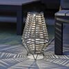 31cm Battery Rattan Style Table Lantern, White and Colour Changing LEDs