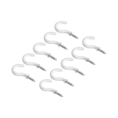 Outdoor White Cup Hooks for Walls and Ceilings, 10 Pack