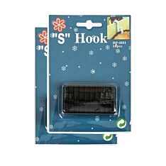 Black 'S' Gutter Hooks for 10 metre Lights, 20 Pack