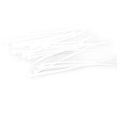 100mm x 2.5mm White Cable Ties, 20pcs