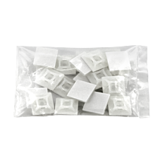 19mm x 19mm White Adhesive Tie Wrap Base, 20pcs