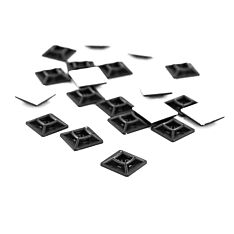 19mm x 19mm Black Adhesive Tie Wrap Base, 20pcs