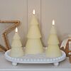 3 Ivory Wax LED Christmas Tree Candles