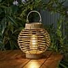 Terra Solar Lantern Neutral Rattan Effect 23cm