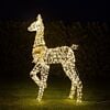 1.35m Gold Twist Doe Outdoor Light up Reindeer