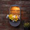 LED Solar Wall Planter Grey 50cm