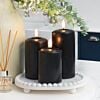 Ember™ Signature Black LED Pillar Candle Trio