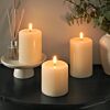 Ember™ Ivory LED Chapel Pillar Candle Trio with Large Wax Pooling Effect