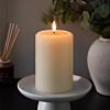 Ember™ Ivory LED Chapel Pillar Candle with Large Wax Pooling Effect 15cm