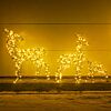 Black Frame Outdoor Light up Reindeer Family