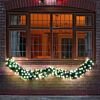 2.7m Outdoor Green Commercial Pre Lit Christmas Garland, ConnectGo® LEDs