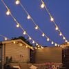 5m Warm White LED Connectable Festoon Lights with Frosted Bulbs on White Rubber Cable