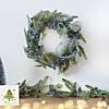 Green Eucalyptus with Navy Berries Christmas Wreath & Garland
