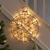 49cm Gold Tinsel Battery Snowflake Christmas Light