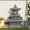 Solar & Plug-in Grey Pagoda Water Feature