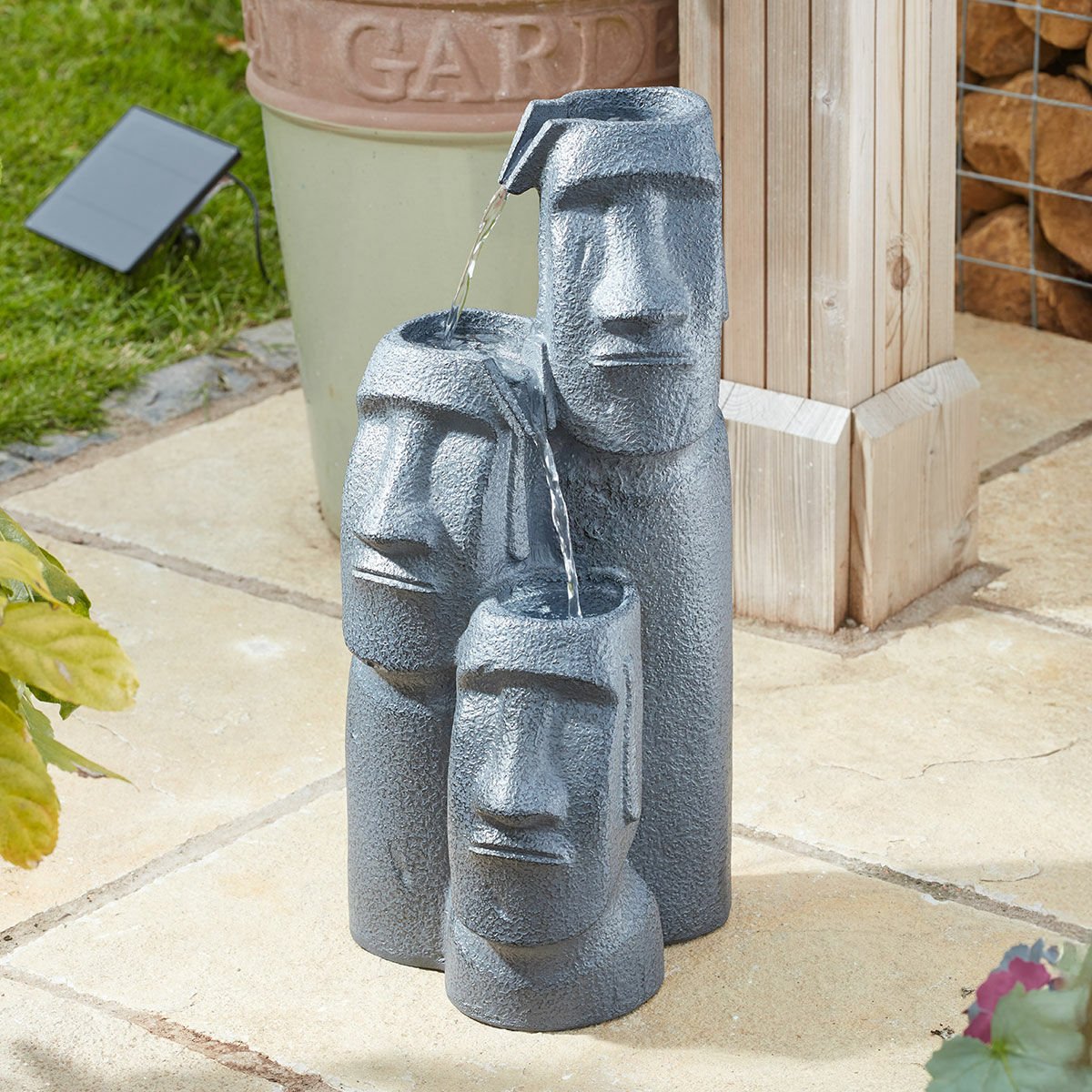 Solar Easter Island Falls Water Feature image 1