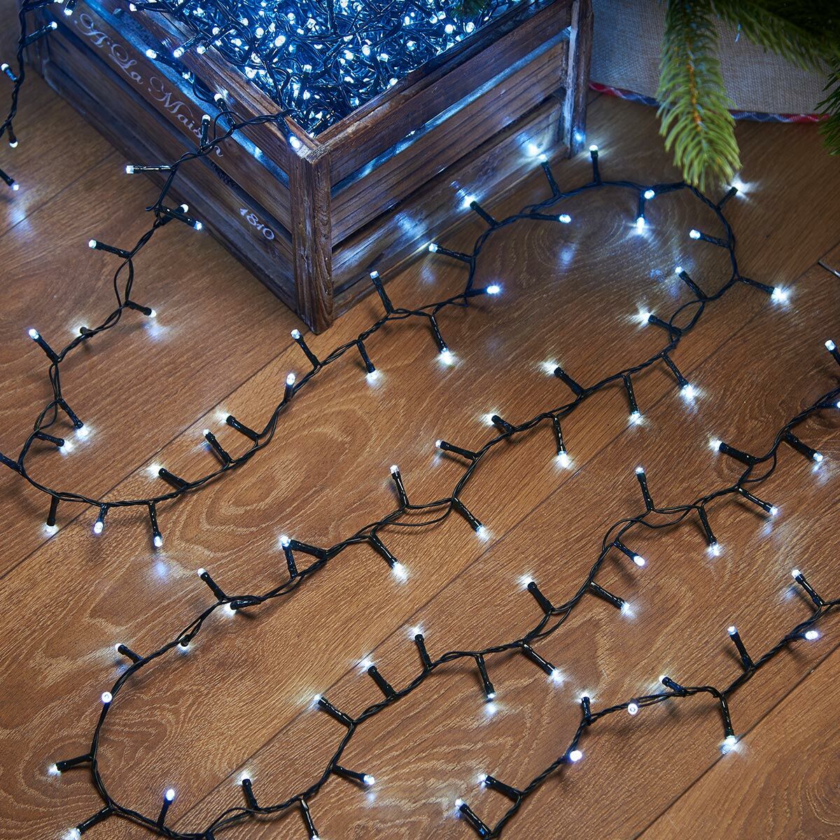 14.3m Outdoor Christmas Tree Fairy Lights, 480 White LEDs image 3