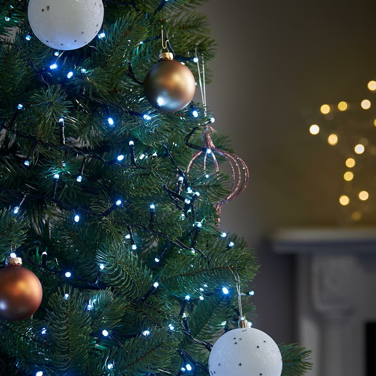 14.3m Outdoor Christmas Tree Fairy Lights, 480 White LEDs image 5