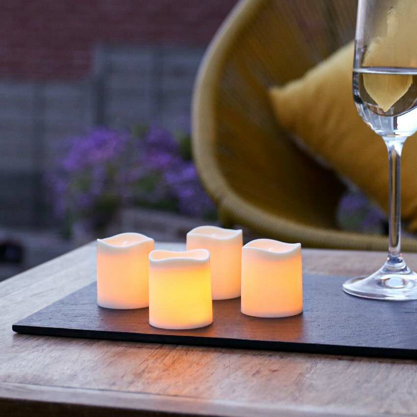Outdoor Battery LED Flickering Candles, 4 Pack image 1