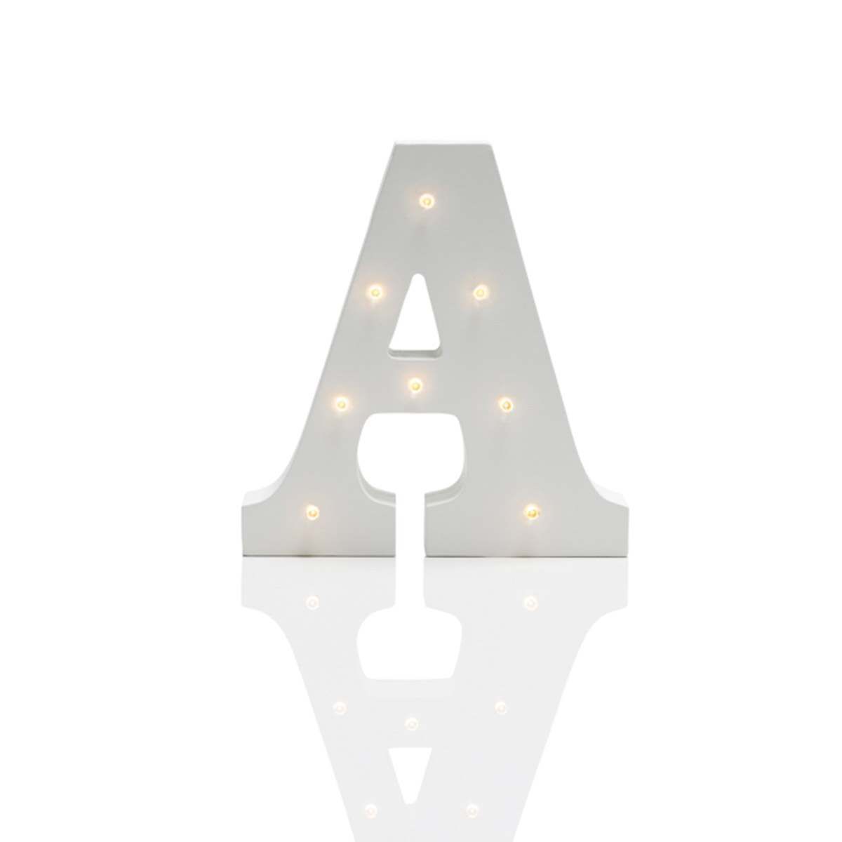 Alphabet 'A' Marquee Battery Light Up Circus Letter, Warm White LEDs, 16cm image 5