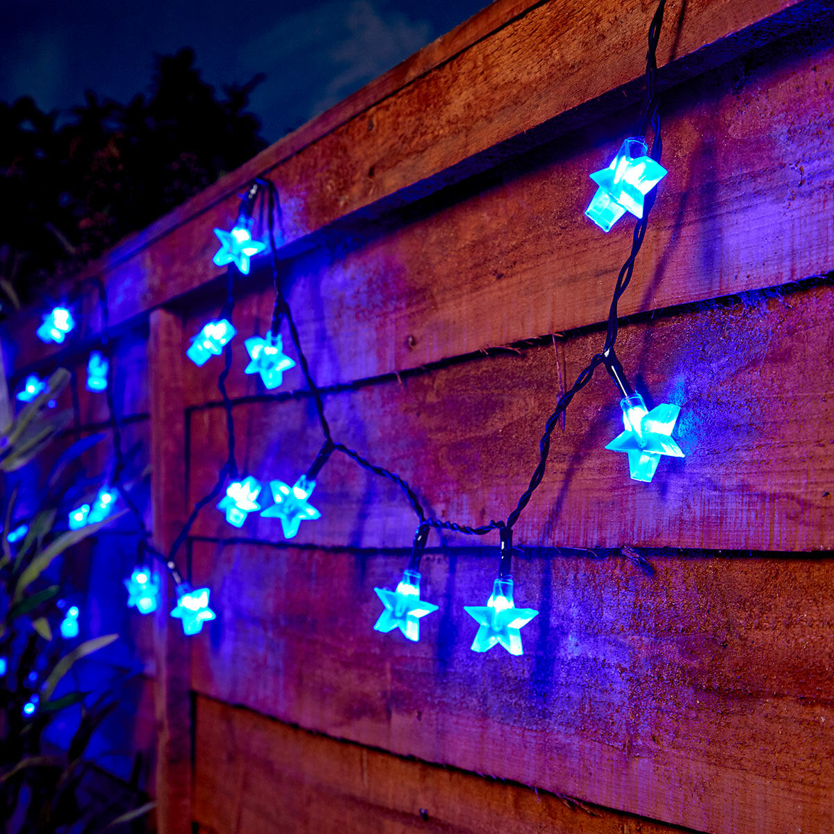Solar Multi Function Star Fairy Lights, 100 Blue LEDs, 10m image 1