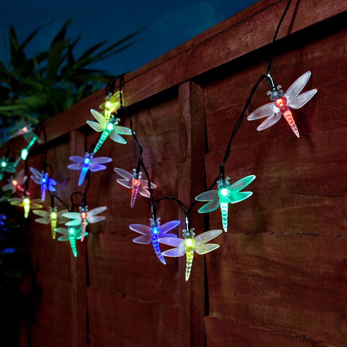5m Indoory & Outdoor Battery Dragonfly Fairy Lights, Green Cable image 3
