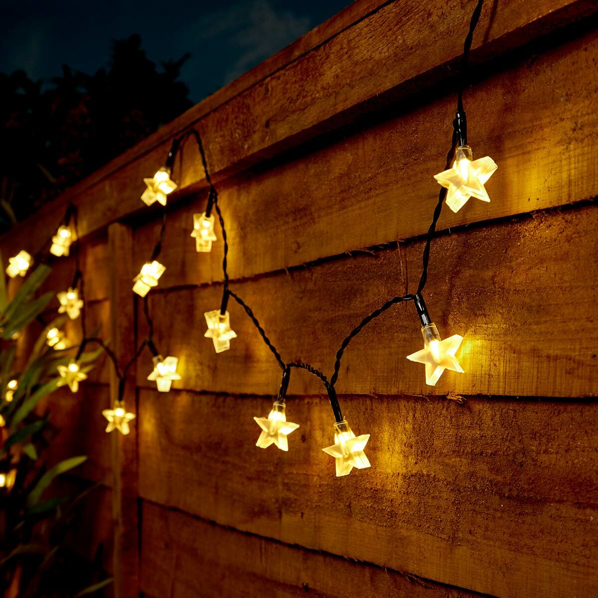Star Indoor & Outdoor Battery Fairy Lights with Timer, 50 Warm White LEDs image 1