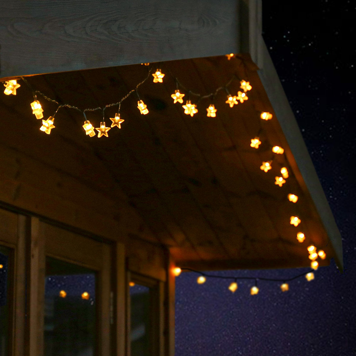 Solar Multi Function Star Fairy Lights, 100 Warm White LEDs, 10m image 5