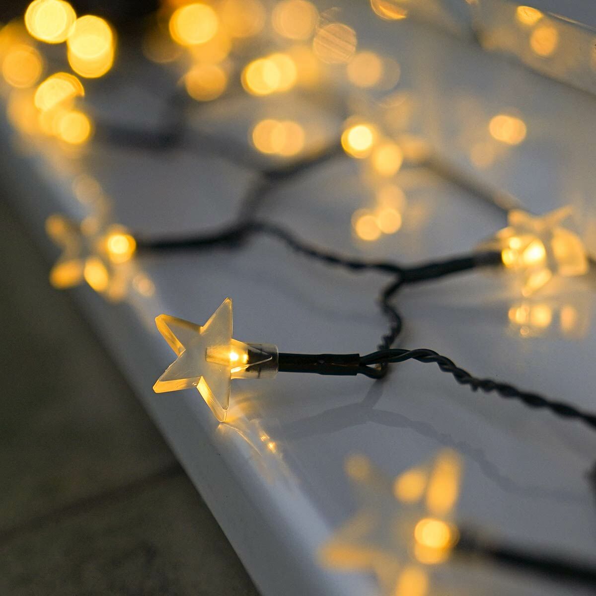 Star Indoor & Outdoor Battery Fairy Lights with Timer, 50 Warm White LEDs image 6