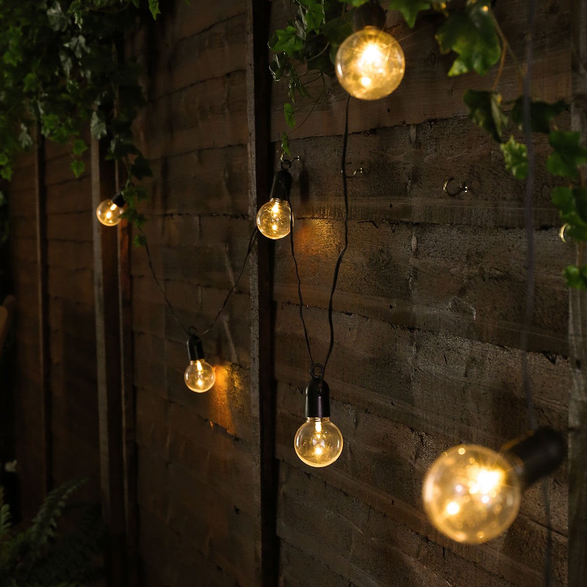 Outdoor Battery Festoon Lights, 10 Warm White LEDs, Clear Bulbs, 4.5m image 6
