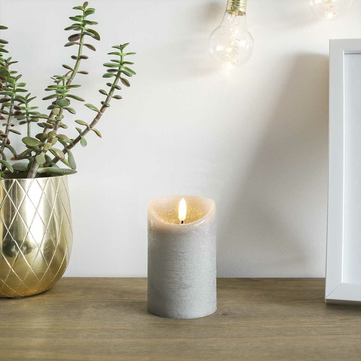 Grey Battery Real Wax Authentic Flame LED Candle, 12.5cm image 6
