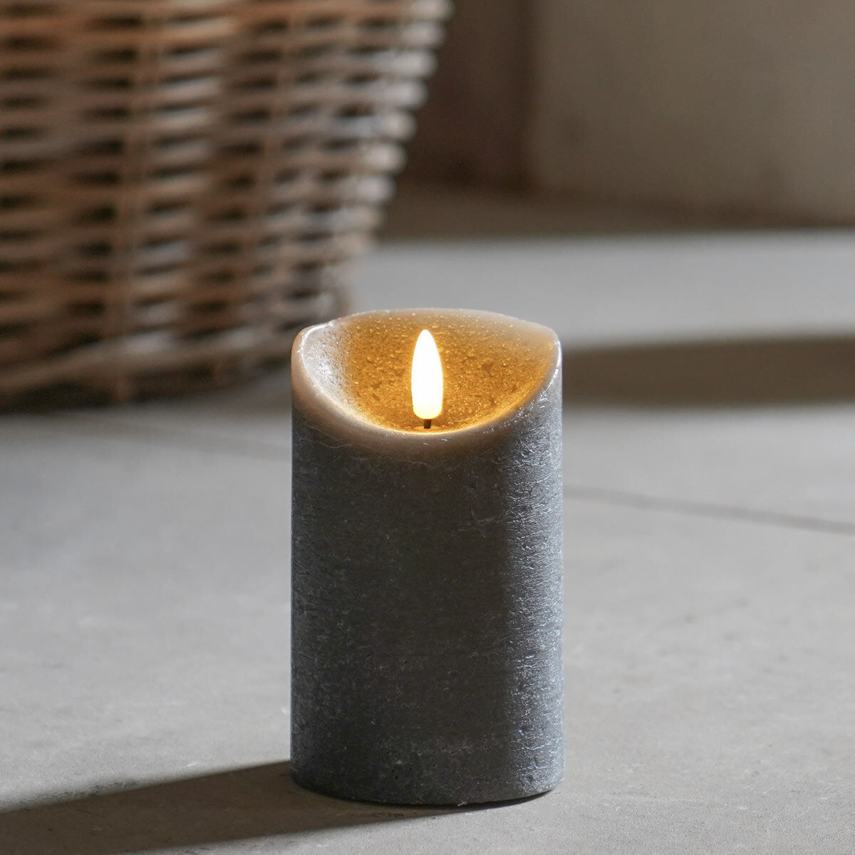 Grey Battery Real Wax Authentic Flame LED Candle, 12.5cm image 5