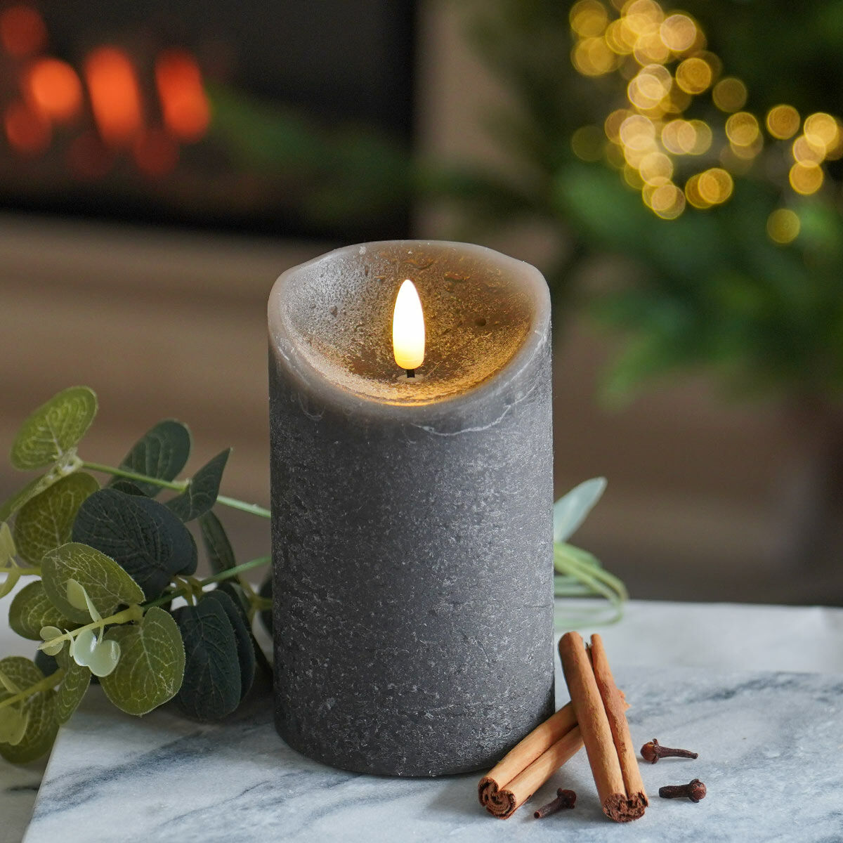Grey Battery Real Wax Authentic Flame LED Candle, 12.5cm image 2